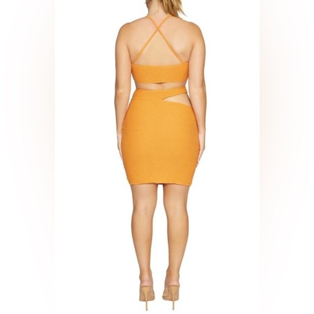 NWOT NAKED WARDROBE Cutout Dress In Orange. Size Large